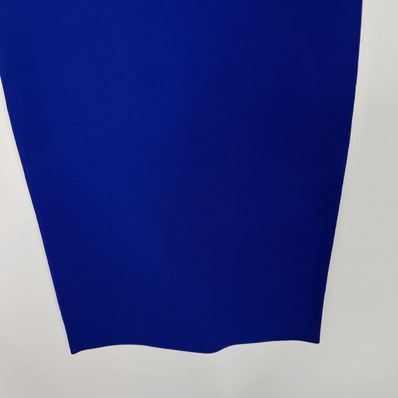 New Diane Von Furstenberg Size P Klein Blue Knit Pencil Skirt Elasticized Waist - Picture 4 of 7